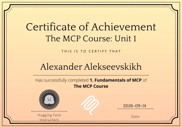 Hugging Face — The MCP Course, Unit 1: Fundamentals of MCP