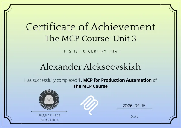 Hugging Face — The MCP Course, Unit 3: MCP for Production Automation